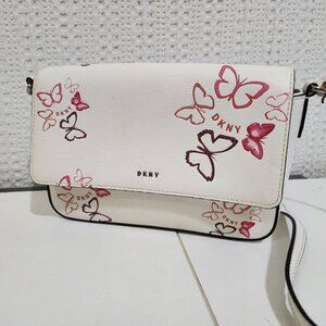 DKNY Vintage Y2K Bryant Butterfly White Crossbody Bag Purse
